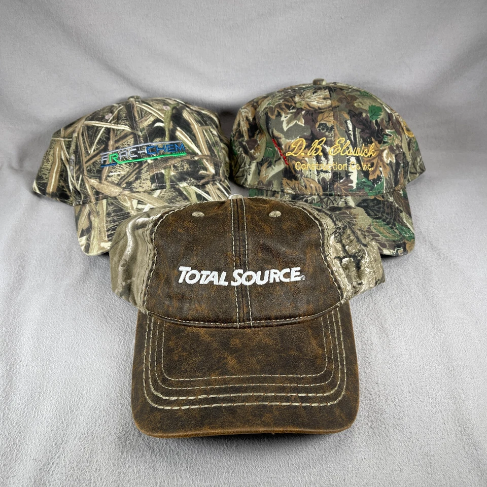 迷彩帽男式 OS Strapback RealTree Total Source Frac Chem 狩猎户外 — 第 1/4 张图片