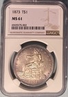 1873 Trade Dollar NGC MS61 — First Year Of Issue; 396,635 Minted