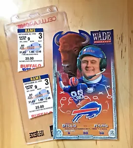 2 Ticket Stubs AND WADE PHILLIPS Bills vs Rams Inaugural Game Ticket 9/20/98 EXC - Picture 1 of 3