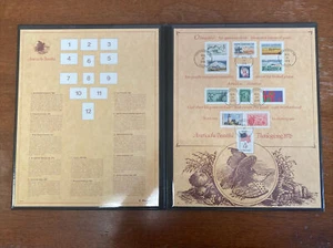 Fleetwood America the Beautiful Cancelled Thanksgiving Stamps 1976 Album Folder - Picture 1 of 8