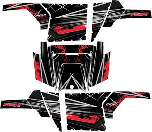 Polaris RZR 800 UTV Graphics Decal Kit 2011 2013 Liquid Silver Red Pro Armor No - Picture 1 of 1