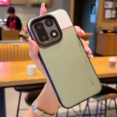 For OnePlus 15, Luxury Phone Case Fashion Hybrid Armor Leather Cover Shell - Image 1 of 4