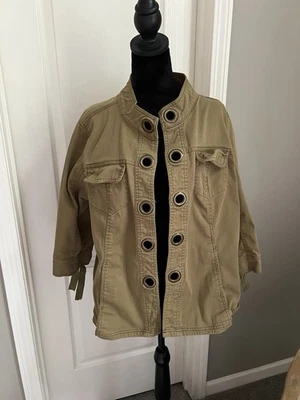 Chaqueta Ami Mujer 1X Ojal Verde Oliva/Ejército Frente Abierto Foto 1 de 4