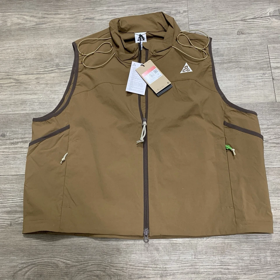 Nike ACG "Death Bloom" Vest Men's Size Large HV0600-235 Brown Loose Fit