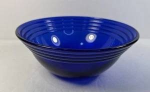 Vintage Cobalt Blue Glass Dip Serving Bowl - Ribbed Side - style 18 - Picture 1 of 8
