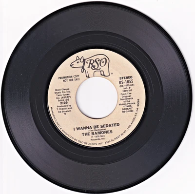 The Ramones I Wanna Be Sedated Vinyl 1980 7" PROMO White Label US Stereo Mono 45 - Image 1 of 4