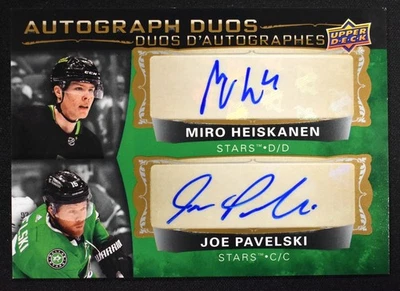 Miro Heiskanen Joe Pavelski 2023-24 UD Tim Hortons Dual Autograph Signature - Image 1 of 2