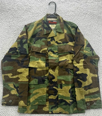 Chaqueta de Campo Woodland Camo X-Pequeña Regular por Prestige Battle Wear Ejército De Colección Foto 1 de 4
