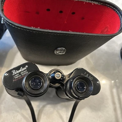 Binóculos Binolux Vintage 7x50 Revestido Triplo Testado com Estojo de Couro - Japão - Imagem 1 de 4