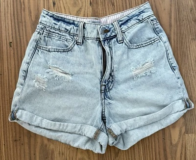 River Island Women's Mom Style Blue Denim Shorts Size Uk 8  - Image 1 of 4