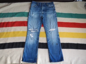 Vintage 70er Wrangler Rustler Faded Blue Denim Grunge 32x30 Talon USA Jeans Hose Herren - Bild 1 von 10