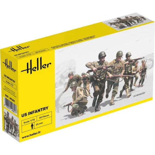 US INFANTRY KIT 1:72 Heller Kit Figure Militari Modellino Nuovo - Immagine 1 di 1