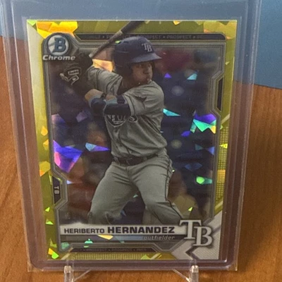 2021 Bowman Chrome Draft Sapphire Edition Yellow /99 Heriberto Hernandez - Image 1 of 4