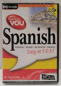 TEACHING YOU SPANISH - LEARN LANGUAGE - 2 CD-ROM Set - New Sealed - Picture 1 of 3