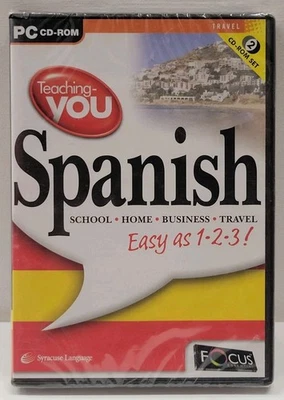 TEACHING YOU SPANISH - LEARN LANGUAGE - 2 CD-ROM Set - New Sealed - Image 1 of 3