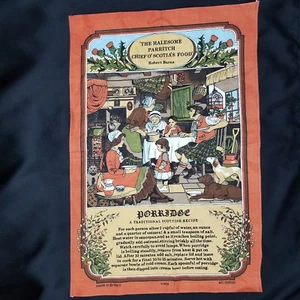 Vintage Tapestry Porridge Recipe Britain Vista Kitschy Decor 100% Cotton 30"X19" - Picture 1 of 4