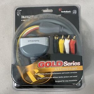 A/V Extend-A-Jack Gold Series 6ft by RadioShack Easy Access To A/V Inputs New