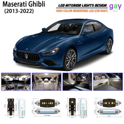 Kit de luces interiores LED blancas de 18 bombillas para Maserati Ghibli 2013-2022 reemplazo Foto 1 de 4