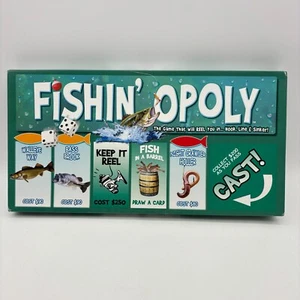 Fishin Opoly COMPLETE Late for the Sky Fishinopoly Fishing Outdoors Lake Cabin - Picture 1 of 11