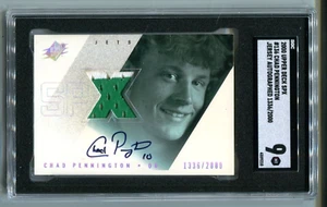 2000 UD SPX Chad Pennington RC Patch AUTO 1336/2000 SGC 9 MINT - Bild 1 von 2