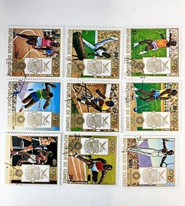 1972 Guinea Stamps - Munich Olympic Games Complete set of 9 postage stamps - Picture 1 of 4
