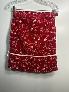 the childrens place girls red velvet floral skirt size 14 - Picture 1 of 4