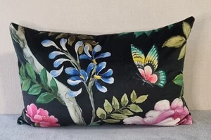 Designers Guild Porcelaine De Chine Velours Noir Fabric Cushion Cover 35x55 cm - Picture 1 of 3