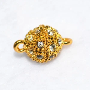 10pcs 10mm zinc alloy plated gold crystal magnetic clasps Accessories - Picture 1 of 6