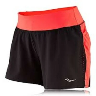 SAUCONY Speed Of Lite Running Shorts Black/Orange rrp £58 Size M NH012 AA 01 - Image 1 of 3