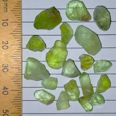 Peridot rough crystals natural loose gemstones parcel lot Forsterite 52ct - Image 1 of 4