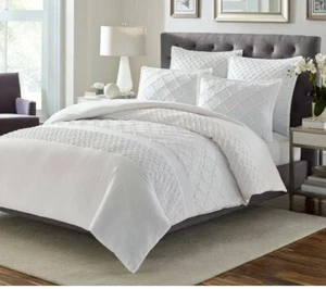 Stone Cottage 3 Piece Full/Queen Comforter & Sham Set White Mosaic READ - Picture 1 of 10