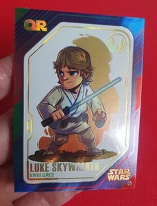 Star Wars Prerelease 2023 LUKE SKYWALKER QR SW01.QR02 Full Art Holo Chibi - Picture 1 of 8