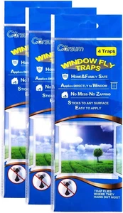 Garsum Window Fly Traps Indoor, Fly Paper Bug Sticky Strips, House Fly Killer Wi - Picture 1 of 12