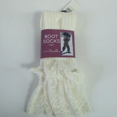 NEW! NWT Simply Noelle Lace Over The Knee Boot Socks Choose Color Thick One Size - Image 1 of 2