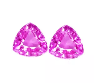Par de gemas de trillón de piedras preciosas sueltas certificadas de 18,36 quilates de zafiro rosa natural WP08 - Imagen 1 de 12