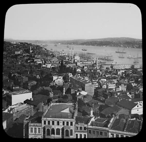 A VIEW ACROSS CONSTANTINOPLE C1870 PHOTO Magic Lantern Slide TURKEY ISTANBUL - Picture 1 of 3