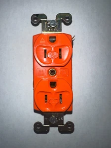 General Electric 5262-IG Duplex Receptacle 125VAC, 15A 5-15R- Orange - 2 Pcs. - Picture 1 of 4