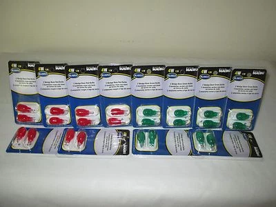 24 BOMBILLAS BASE CUÑA MALIBU NAVIDAD 12 DE CADA UNA ROJO Y VERDE ILUMINACIÓN EXTERIOR Foto 1 de 2