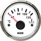 KUS Water Temperature Gauge with Stainless Bezel (120°C / White)-BOATING-SAILING