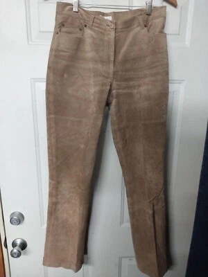 Pantalones de mezclilla rectos Isaac Mizrahi de gamuza de cuero talla 8 Foto 1 de 4