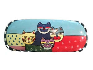 Estuche de vidrio caprichoso ojo dama gato Fancimats & More Littleton Co. rojo negro blanco - Imagen 1 de 7