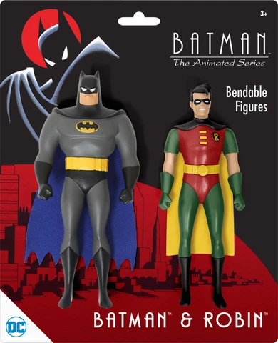 * BATMAN THE ANIMATED SERIES BATMAN & ROBIN 5.5 BENDABLE FIGURES BY NJ CROCE * Cover