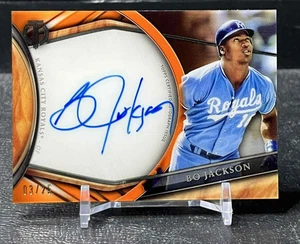 2018 TOPPS TRIBUTE BO JACKSON AUTO AUTOGRAPH ORANGE REFRACTOR #D 03/25 - Picture 1 of 2