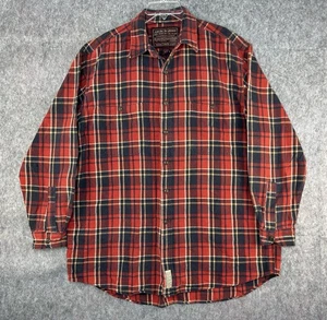 VTG Abercrombie & Fitch Shirt L Red Plaid Chamois Flannel 90s Y2K Distressed - Picture 1 of 10