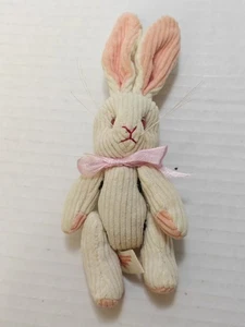 Vintage Philip Stahl Cord mit Gelenken weiß Hase Kaninchen rote Augen Ornament 5,75" - Bild 1 von 7