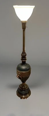 VTG MCM Floor Lamp Brass Lion Head & Flame STIFFEL - Image 1 of 4