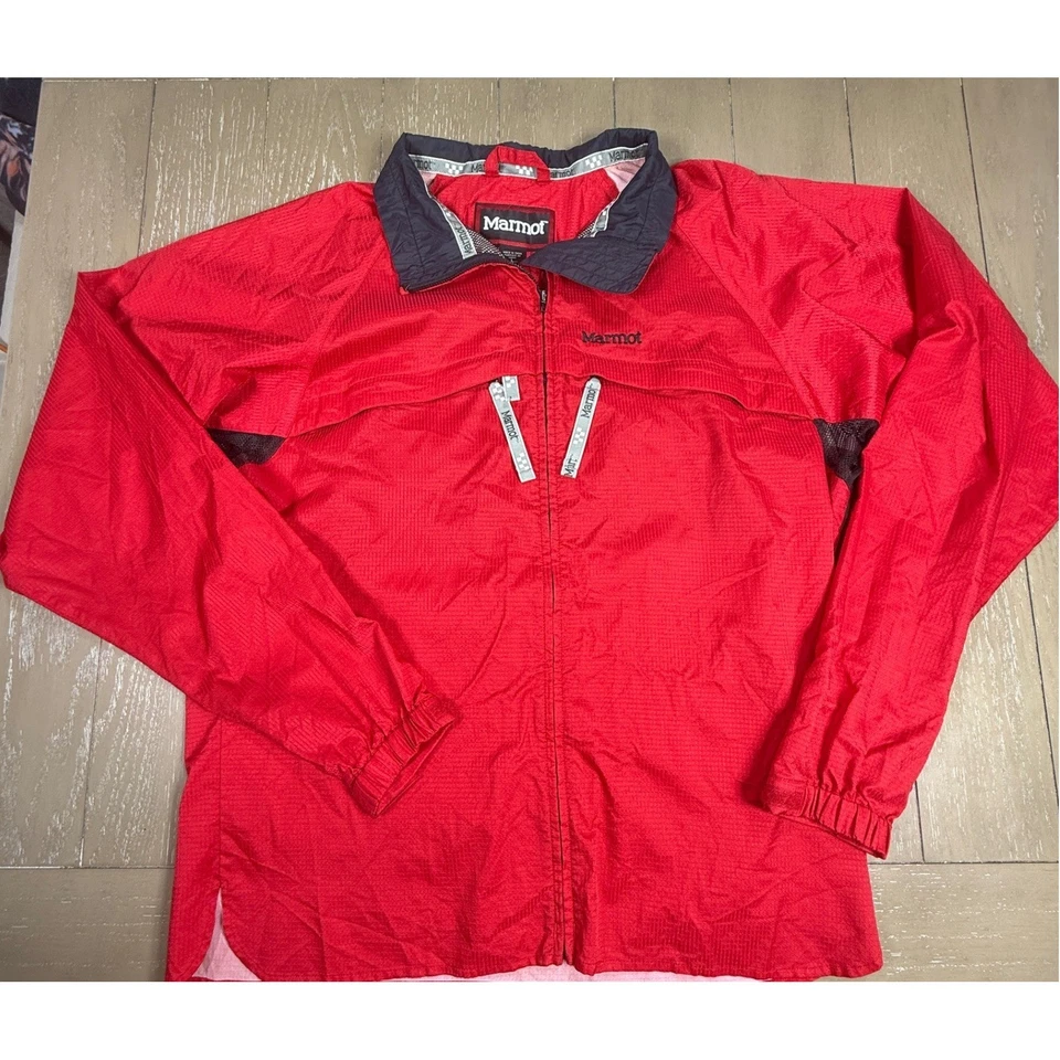 Chaqueta de Lluvia De Colección Marmot PreCip Para Hombres Grande Roja Impermeable Ligera Gorpcore Foto 1 de 4