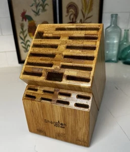 Shenzhen 20 Schlitz UNIVERSAL Bambus Messerblock groß passt allen Messern EUC - Bild 1 von 10