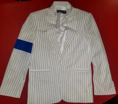 MJB2C Smooth Criminal Pinstripe Suit Jacket Adult Cosplay Costume Halloween S - Image 1 of 3