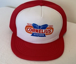 Cappello CORNELIUS SEED CORN Vintage Snapback Rosso 50 Anniversario 1935 1985 - Foto 1 di 5